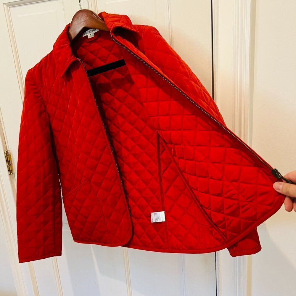 Pendleton Quilted Hunting Shooting Chore Jacket Coat Orange Size Small - Picture 5 of 16